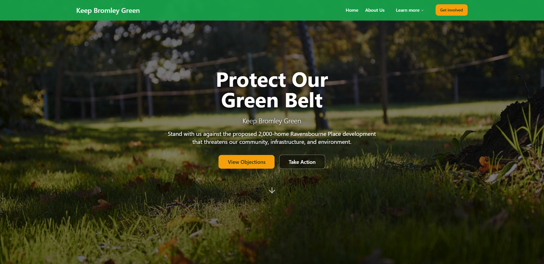 Screenshot of keepbromleygreen.uk project